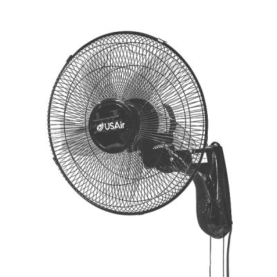 Ventilador de pared 16" negro 3 velocidades + cadena - USAir MVTI-16
