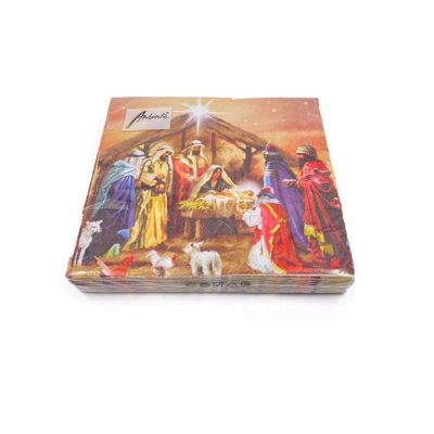 Set Servilletas 20 Piezas Nacimiento Navideño 33x33cm Ambiente 3310785 – Celebración Religiosa