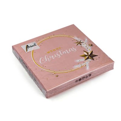 Set de 20 servilletas navideñas Wishing Ring Rose 33x33 cm – marca Ambiente