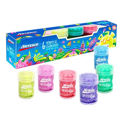 Tempera-Escarchada*6Color 20Ml Artesco (Tem093)(7750082082861)