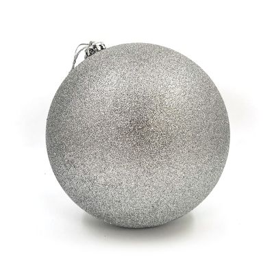 Bola Navideña Plata Escarchada 20cm BBL KA378 – Decoración Sofisticada