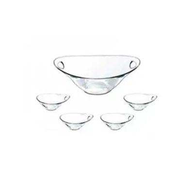 Set Ensaladera + 4 Bowls Vidrio Borgonovo 14065846 – Juego Práctico