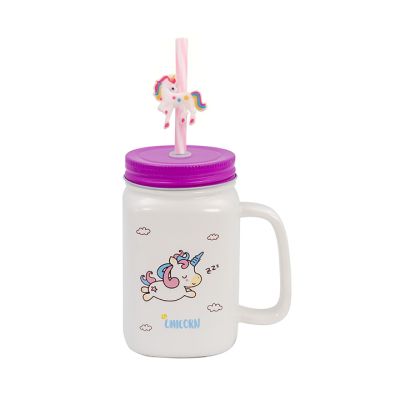 Jarro Cerámica 16oz con Sorbete Sirena Big Home CO-5519 – Diseño Divertido