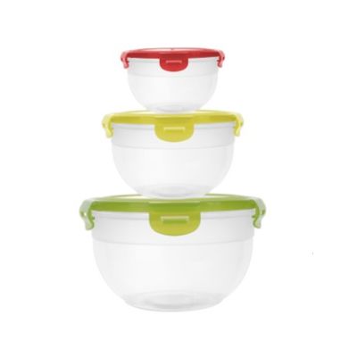 Set Recipientes Plásticos 3 Piezas Redondos Colores Big Home PL-4780 – Organización Completa