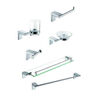 Juego accesorios baño 6 piezas metal rotondo cromo Briggs