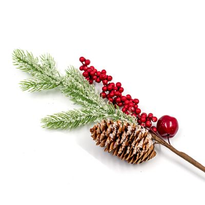 Pick navideño 44 cm – piña y bayitas nevadas Celina