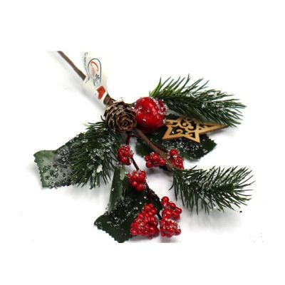Pick navideño 22 cm – estrella y bayas Celina
