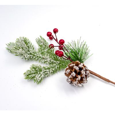 Pick navideño 34 cm – nevado con bayas Celina