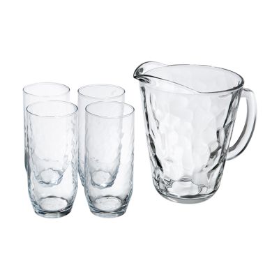 Set Jarra Vidrio 1.7L + 4 Vasos Alaska Crisa C595-1718818 – Estilo Elegante