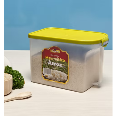 Recipiente Plástico Rectangular Hermético 3.15L 7lb para Arroz Damecos REC-RPG – Conservación Segura
