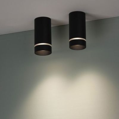 Aplique de Techo Redondo GU10 Negro Kuarzo