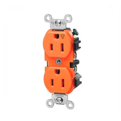 Toma Doble Naranja (15A-Polarizado) Eaton/Leviton (Ahig5262rn) (5262-Ig)