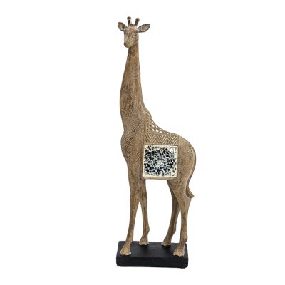 Adorno Jirafa Dorada con Mosaico 39cm Poli-resina FDR