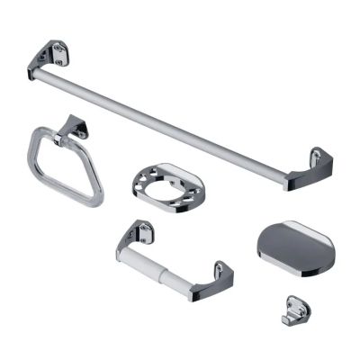 Juego accesorios baño 6 piezas plástico Crein cromo FV