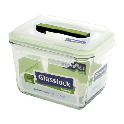 Recipiente Vidrio Rectangular 2.5L con Asa Glasslock MHRB-250 WRP602 – Almacenamiento Premium