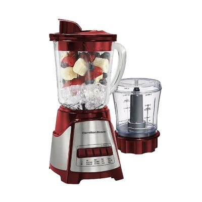 Licuadora 2 velocidades roja con pulso + procesador - Hamilton Beach 58144