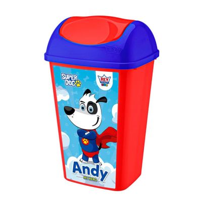 Basurero Plástico Infantil Rojo Galax Rey