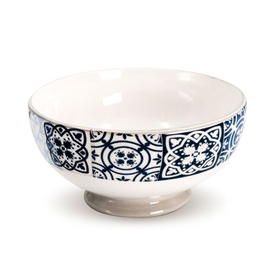 Bowl Cerámica 14cm Azul Formas Geométricas Home Life 103544 – Estilo Moderno