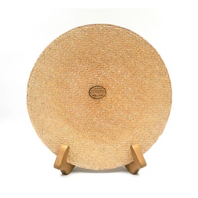 Plato Base Vidrio Redondo 33x2cm Dorado HL 1Y33214 – Presentación Elegante