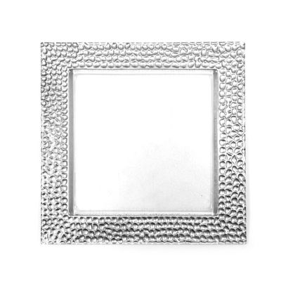 Plato Base Vidrio Cuadrado 32x1.5cm Plata HL – Diseño Moderno