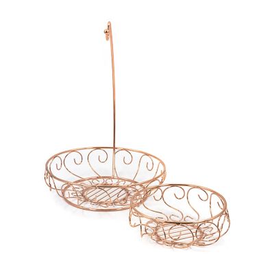 Frutera Metálica 2 Piezas Bronce Home Life 344248 – Decoración de Mesa
