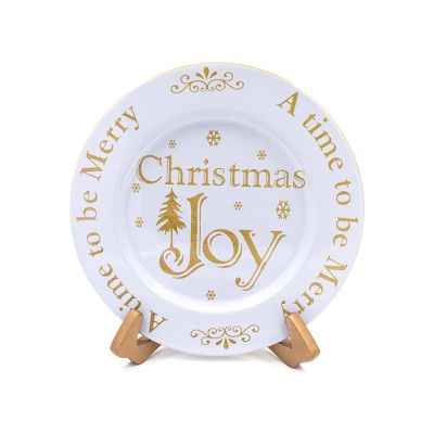 Plato metálico navideño 33x1.5 cm – decoración Home Life