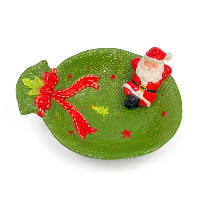 Bowl Navideño Santa Verde 10x20cm Home Life HL732411 – Decoración Festiva