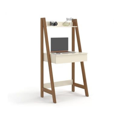 Escritorio con Estantería Freijo/Off White Confort Desk