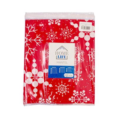 Mantel navidad rect 6pto Rojo Copos