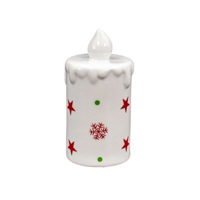 Adorno Vela Navideña con Luz Cerámica 915305 Ref:21006-2