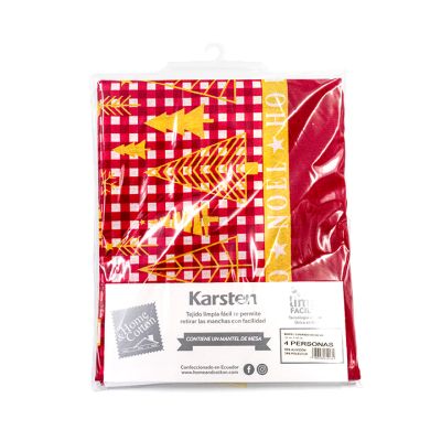 Mantel Ho Ho Ho 4 Puestos (Rojo) 140X140cm Home & Cotton (7906156610938)