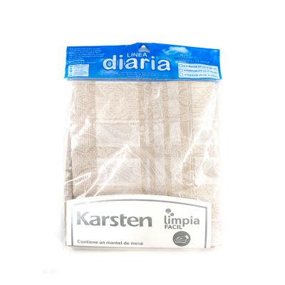 Mantel Cuadrado 4 Puntos 140x140cm Beige/Nuez Aruna H&C 56620021 – Estilo Sofisticado