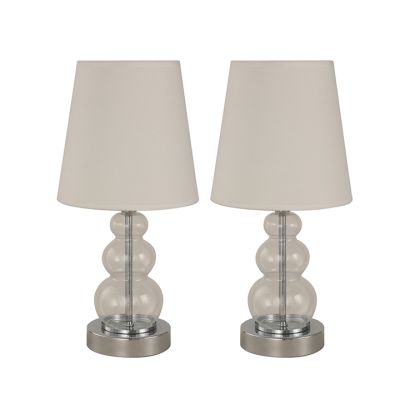 Lámpara de Mesa 2 Unidades E27 Cromo IKE