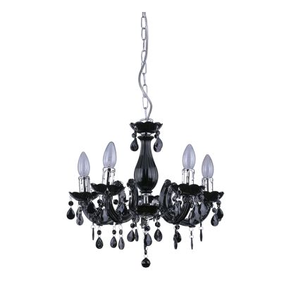 Lámpara Colgante 5xE14 Negro/Cromo IKE