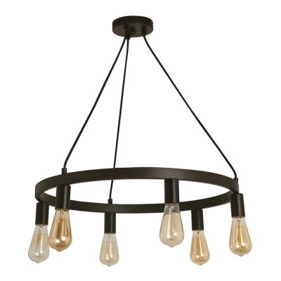 Lámpara Colgante 6xE27 Negra IKE