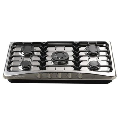 Encimera a gas 5 quemadores 80 cm negro cuarzo - Indurama ENG001