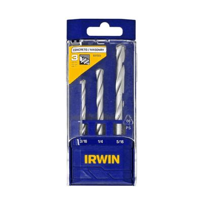 Kit Brocas Concreto (3 Piezas) 3/16-1/4-5/16 Pulgadas Irwin (891509)