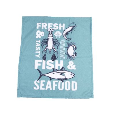 Limpión de Cocina Estampado Playa Seafood 45x41cm Kal PTHOMAN0060 – Estilo Náutico