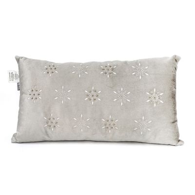 Cojín Lumbar Navideño Plata Snowflake 30x50cm Kalido NAV40001 – Estilo Elegante