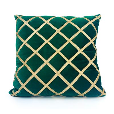 Cojín Navideño Verde Rombo Escarcha 45x45cm Kalido NAV40014 – Estilo Elegante