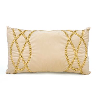 Cojín Lumbar Navideño 30x50 Crudo Trenzado Dorado Kalido NAVI0061 – Estilo Sofisticado