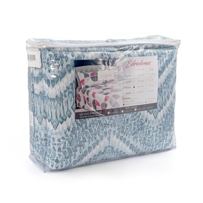 Cobertor con Diseño 2 1/2 Plazas Aqua Modern Lucaseville