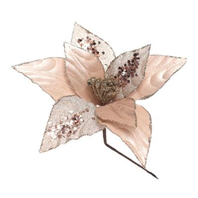 Flor navideña Poinsetia 25 cm – color champagne Miro