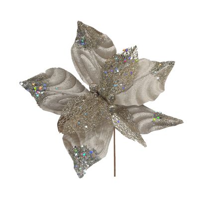 Flor Navideña Poinsettia 25Cm Champagne Miro