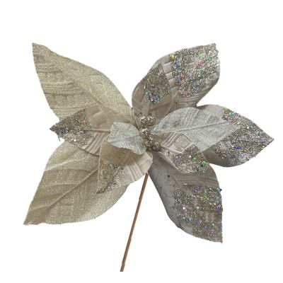 Flor Navideña Poinsettia 35Cm Champagne Miro