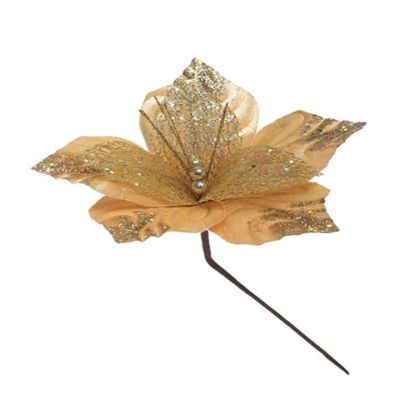 Flor navideña Poinsetia 30 cm – color dorado Miro