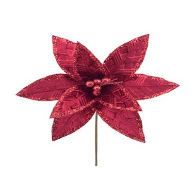 Flor navideña Poinsetia 32 cm – color rojo Miro