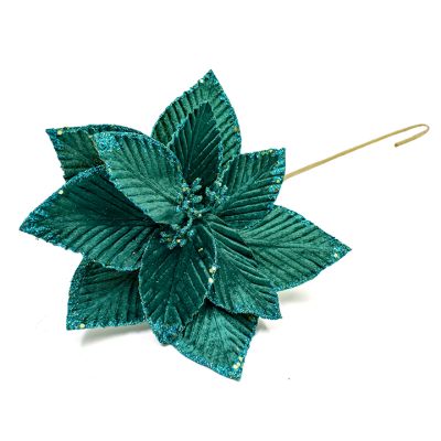 Flor navideña Poinsettia 25 cm – color verde Maranelo