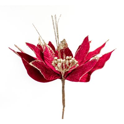 Flor navideña Poinsettia 30 cm – color vino Maranelo