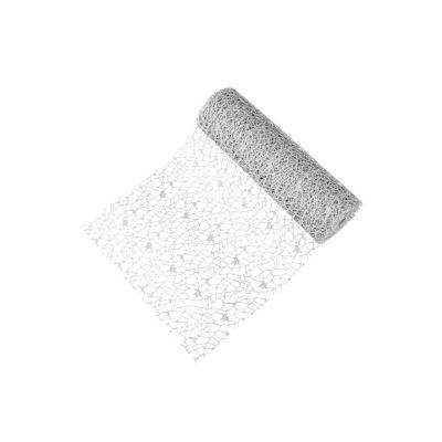 Malla Navideña Blanco/Plateado 26cm x 10yd Maranelo QD57155 – Decoración Festiva
